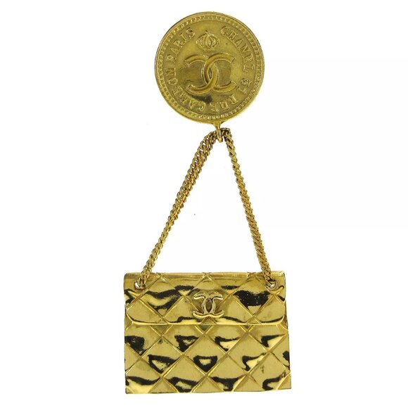 Chanel Bag Brooch Pin Gold 93A AK31523h - Picture 1 of 10